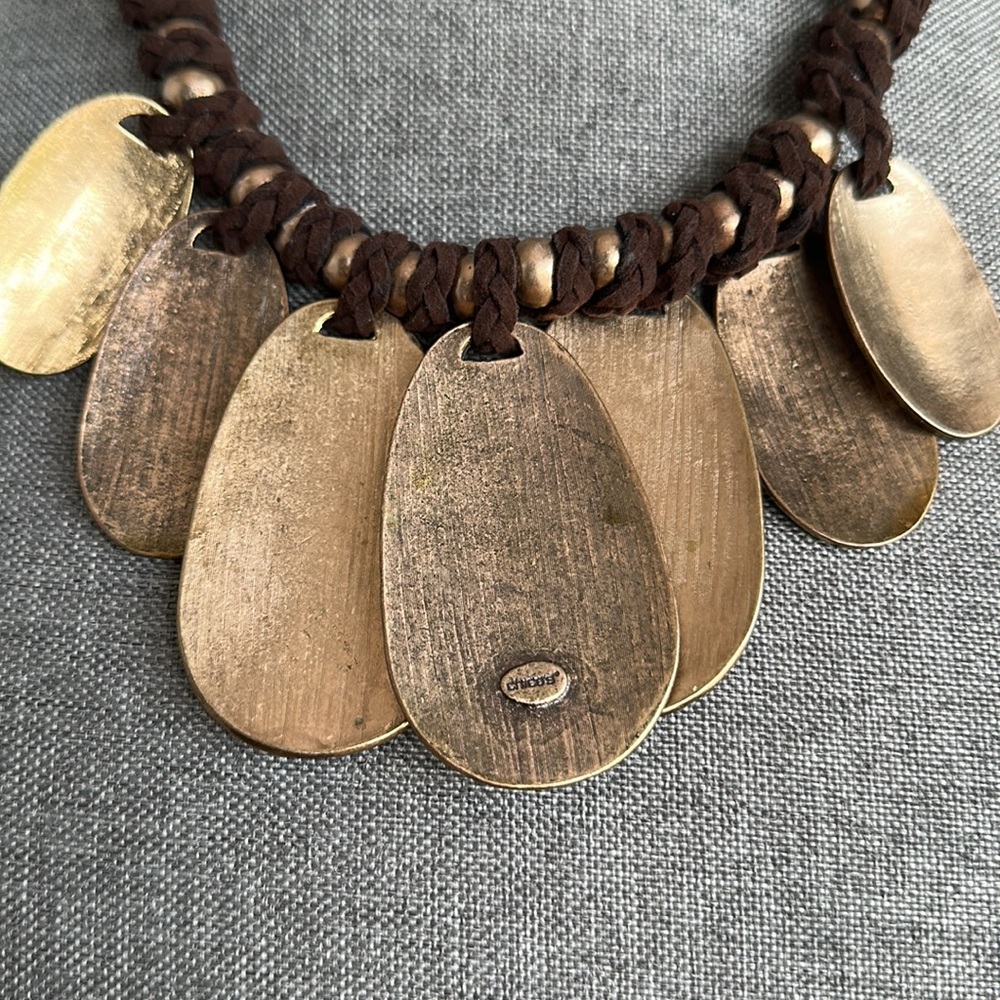 Chicos Vintage Adjustable Necklace with Metal Teardrop Pendants - Picture 12 of 12